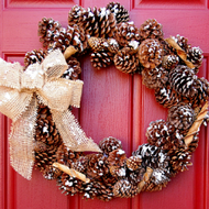 Snow Kissed Pine Cone Wreath